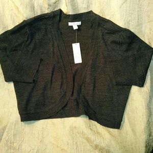 New York & Company NWT Sz L sweater shrug pewter